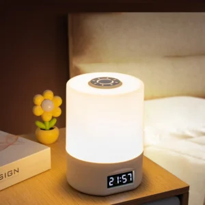 Desk Lamp LED Touch Night Light USB Rechargeable Warm White Lights Stepless Dimming Up Clock Bedrooms Living Room Sleep Light